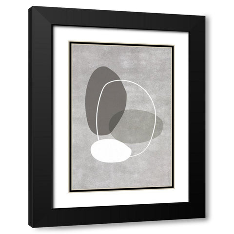 Four Ovals Black Modern Wood Framed Art Print with Double Matting by Incado