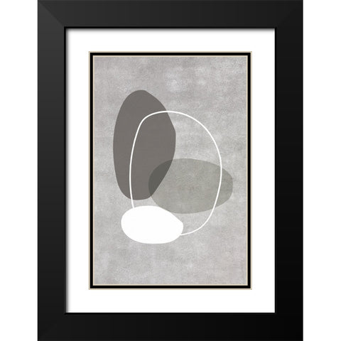Four Ovals Black Modern Wood Framed Art Print with Double Matting by Incado
