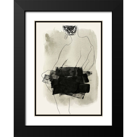 Nude Figurative Black Modern Wood Framed Art Print with Double Matting by Incado