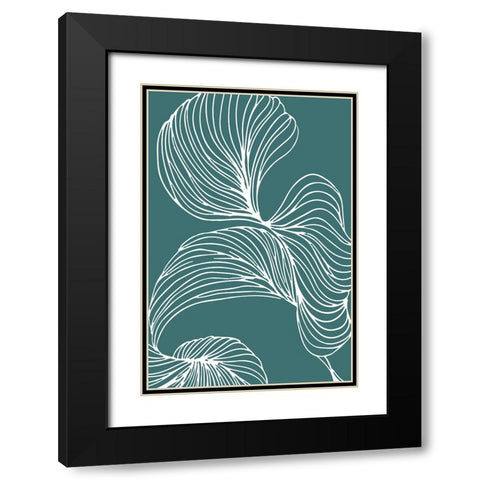 Freeform Leaves I Black Modern Wood Framed Art Print with Double Matting by Incado
