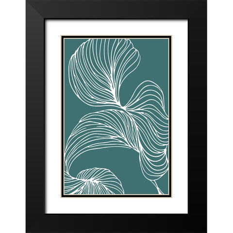 Freeform Leaves I Black Modern Wood Framed Art Print with Double Matting by Incado