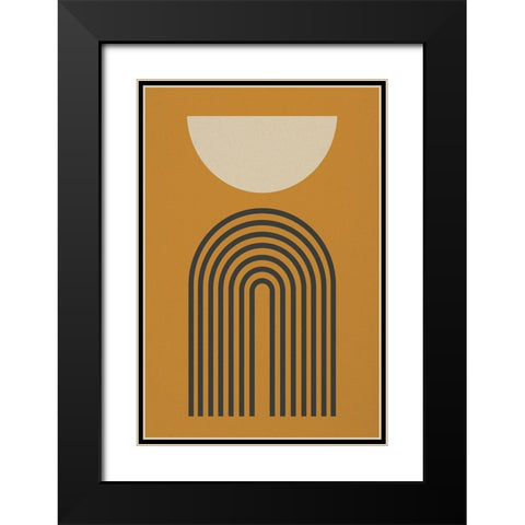 Moon Over Arch Black Modern Wood Framed Art Print with Double Matting by Incado