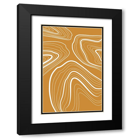 Oil and Water Black Modern Wood Framed Art Print with Double Matting by Incado