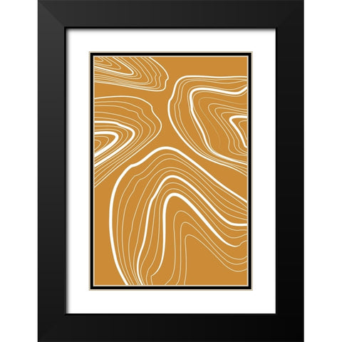 Oil and Water Black Modern Wood Framed Art Print with Double Matting by Incado