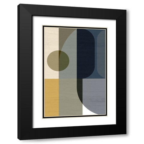 Geometric Shapes I Black Modern Wood Framed Art Print with Double Matting by Incado