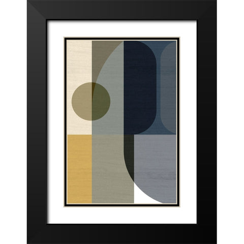Geometric Shapes I Black Modern Wood Framed Art Print with Double Matting by Incado