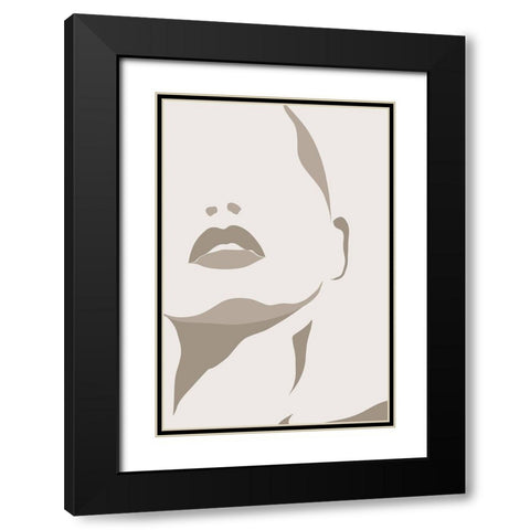 Proud Woman Black Modern Wood Framed Art Print with Double Matting by Incado