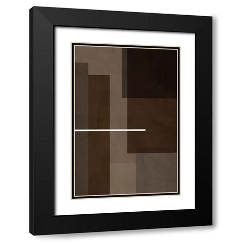 Blocks Black Modern Wood Framed Art Print with Double Matting by Incado
