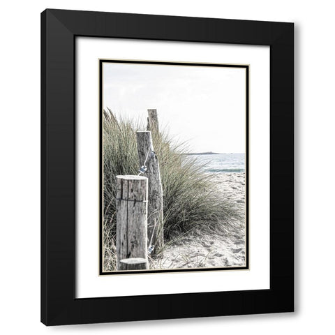 Coastal V Black Modern Wood Framed Art Print with Double Matting by Incado