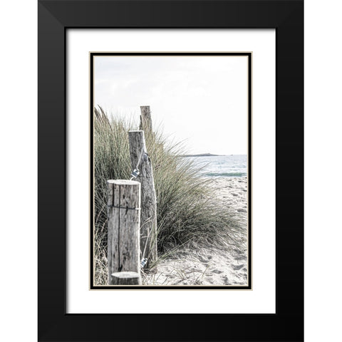 Coastal V Black Modern Wood Framed Art Print with Double Matting by Incado