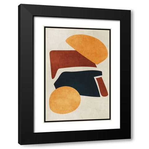 Earth Tone Black Modern Wood Framed Art Print with Double Matting by Incado