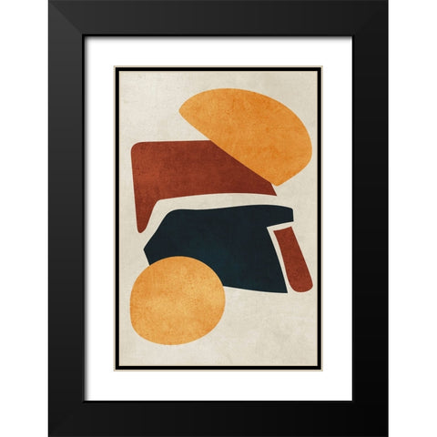 Earth Tone Black Modern Wood Framed Art Print with Double Matting by Incado