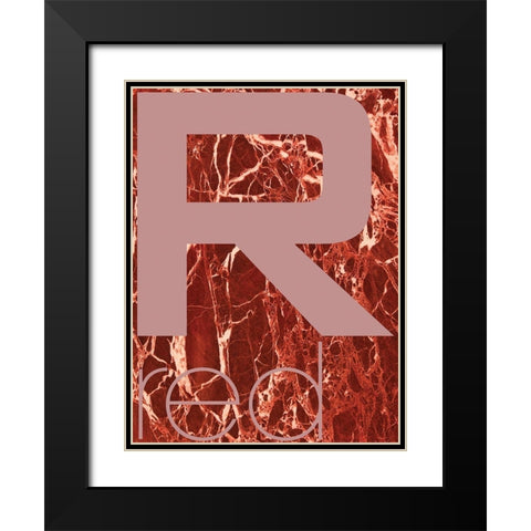Red marble 03 Black Modern Wood Framed Art Print with Double Matting by TypeLike