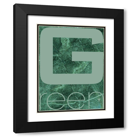 RGB green Black Modern Wood Framed Art Print with Double Matting by TypeLike