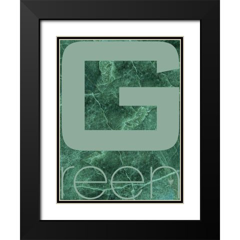 RGB green Black Modern Wood Framed Art Print with Double Matting by TypeLike