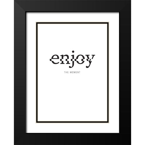 Enjoy Black Modern Wood Framed Art Print with Double Matting by TypeLike