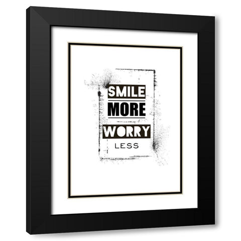 Smile Black Modern Wood Framed Art Print with Double Matting by TypeLike