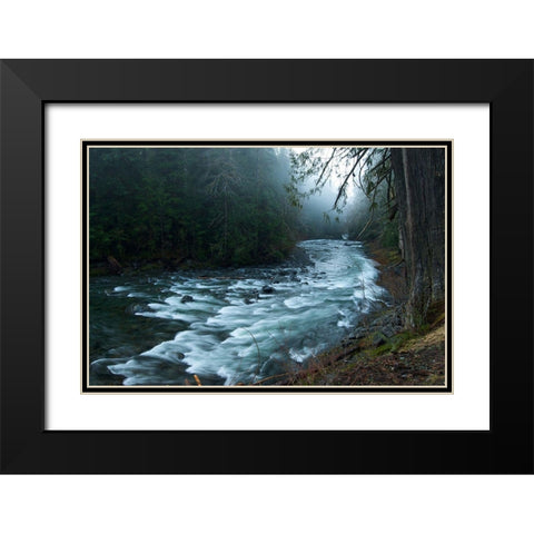River Black Modern Wood Framed Art Print with Double Matting by PhotoINC Studio