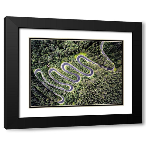 Road Black Modern Wood Framed Art Print with Double Matting by PhotoINC Studio