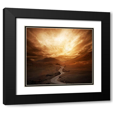 Sunset Black Modern Wood Framed Art Print with Double Matting by PhotoINC Studio