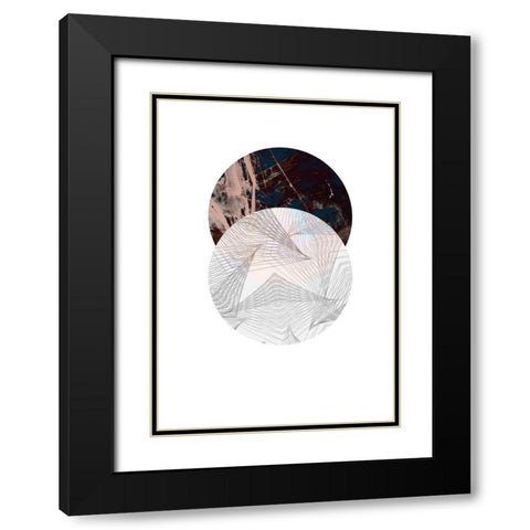 Abstract Circle Black Modern Wood Framed Art Print with Double Matting by GeoMania