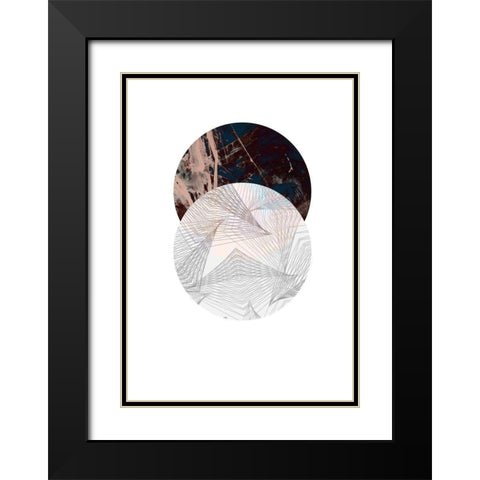 Abstract Circle Black Modern Wood Framed Art Print with Double Matting by GeoMania