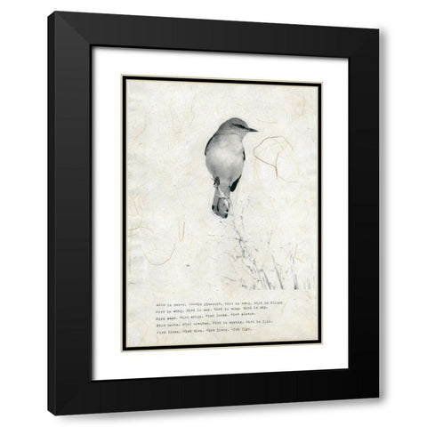 Bird is sweet Black Modern Wood Framed Art Print with Double Matting by TypeLike