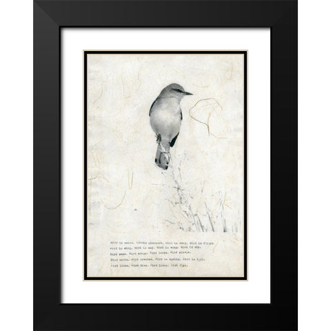 Bird is sweet Black Modern Wood Framed Art Print with Double Matting by TypeLike