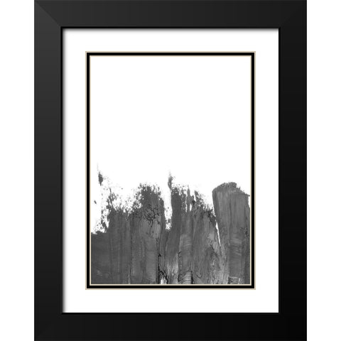 Coal II Black Modern Wood Framed Art Print with Double Matting by Incado
