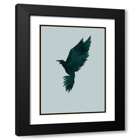 Crow Black Modern Wood Framed Art Print with Double Matting by Incado