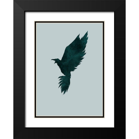 Crow Black Modern Wood Framed Art Print with Double Matting by Incado