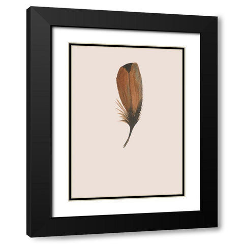 Feather 08 Black Modern Wood Framed Art Print with Double Matting by Incado