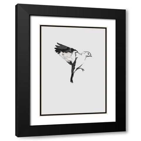 Flying Bird I Black Modern Wood Framed Art Print with Double Matting by Incado