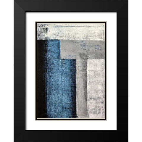 T Black Modern Wood Framed Art Print with Double Matting by TypeLike
