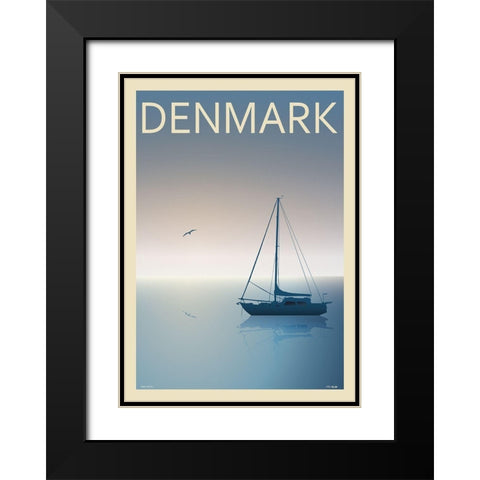 Ribe Black Modern Wood Framed Art Print with Double Matting by Incado