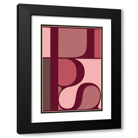Lips Black Modern Wood Framed Art Print with Double Matting by TypeLike