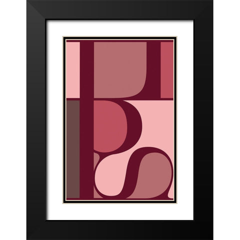 Lips Black Modern Wood Framed Art Print with Double Matting by TypeLike