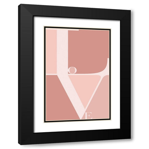 Love Black Modern Wood Framed Art Print with Double Matting by TypeLike