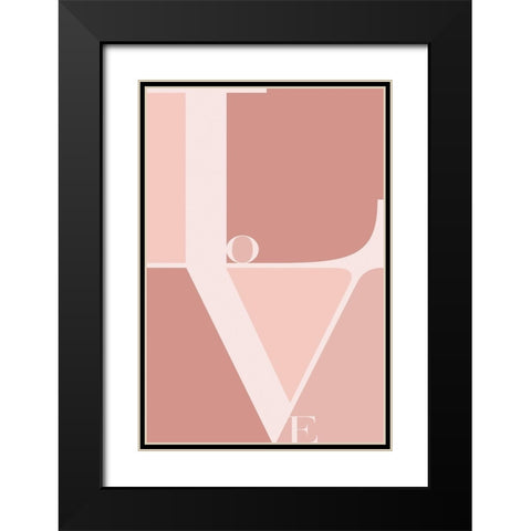 Love Black Modern Wood Framed Art Print with Double Matting by TypeLike