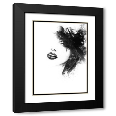 Shadow Girl Black Modern Wood Framed Art Print with Double Matting by Incado