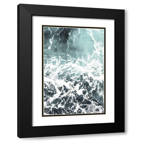 Waves I Black Modern Wood Framed Art Print with Double Matting by PhotoINC Studio