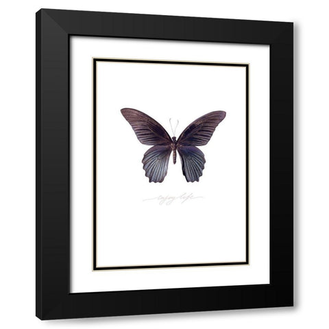 Enjoy Life Black Modern Wood Framed Art Print with Double Matting by TypeLike