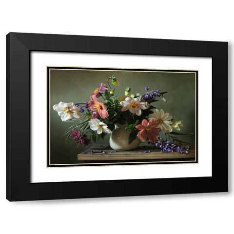 Bouquet I Black Modern Wood Framed Art Print with Double Matting by PhotoINC Studio
