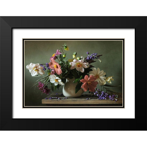 Bouquet I Black Modern Wood Framed Art Print with Double Matting by PhotoINC Studio