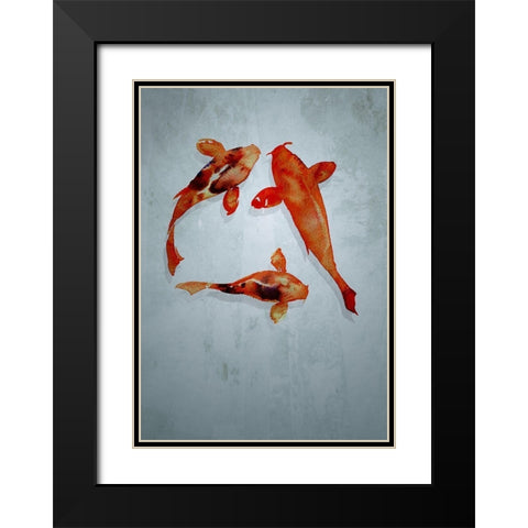 3 friends Black Modern Wood Framed Art Print with Double Matting by Incado