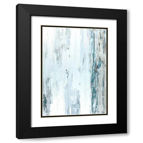 Abstract Blue I Black Modern Wood Framed Art Print with Double Matting by Incado