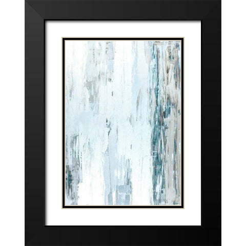 Abstract Blue I Black Modern Wood Framed Art Print with Double Matting by Incado
