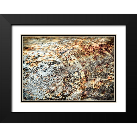 Retro Rust Black Modern Wood Framed Art Print with Double Matting by PhotoINC Studio