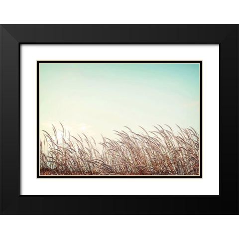 Retro Grass Black Modern Wood Framed Art Print with Double Matting by PhotoINC Studio