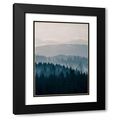 Blue Mountains II Black Modern Wood Framed Art Print with Double Matting by PhotoINC Studio